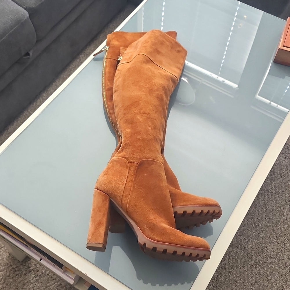 Suede knee high boots